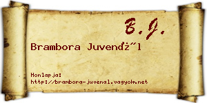Brambora Juvenál névjegykártya